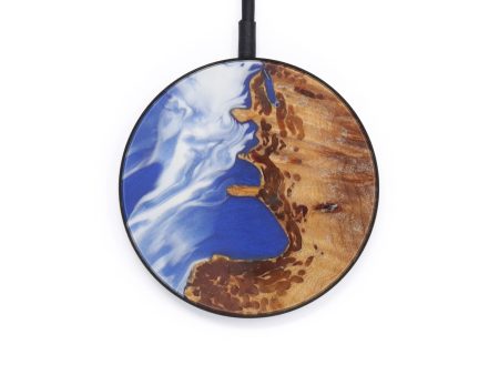 Circle Wood+Resin Wireless Charger - Latisha (Dark Blue, 613318) Hot on Sale