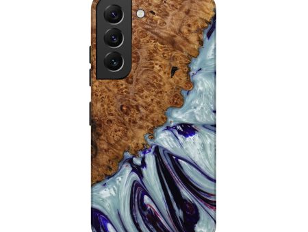 Galaxy S22 Wood+Resin Live Edge Phone Case - Elizabeth (Light Blue, 610597) Discount