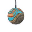 Circle Wood+Resin Wireless Charger - Jodie (Teal & Gold, 610218) For Sale