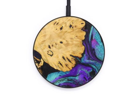 Circle Wood+Resin Wireless Charger - Jaydon (Purple, 610453) Fashion