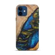 iPhone 12 Wood+Resin Live Edge Phone Case - Yara (Teal & Gold, 610364) Fashion