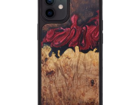 iPhone 12 Wood+Resin Phone Case - Breonna (Dark Red, 611035) Cheap