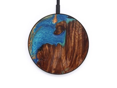 Circle Wood+Resin Wireless Charger - Evita (Teal & Gold, 610200) Supply