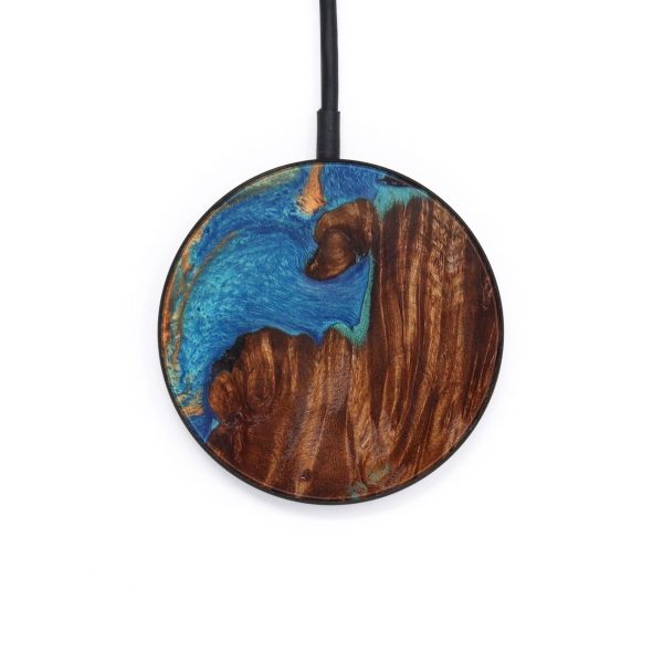 Circle Wood+Resin Wireless Charger - Evita (Teal & Gold, 610200) Supply