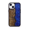 iPhone 13 Wood+Resin Phone Case - Alora (Dark Blue, 614474) For Discount