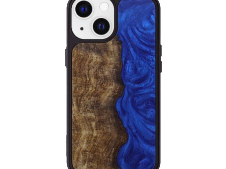 iPhone 13 Wood+Resin Phone Case - Alora (Dark Blue, 614474) For Discount