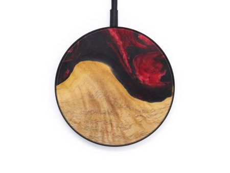 Circle Wood+Resin Wireless Charger - Cannon (Dark Red, 610179) For Cheap