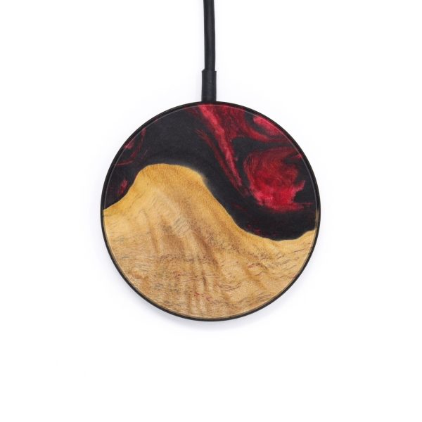 Circle Wood+Resin Wireless Charger - Cannon (Dark Red, 610179) For Cheap