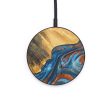 Circle Wood+Resin Wireless Charger - Adilene (Teal & Gold, 610169) Hot on Sale