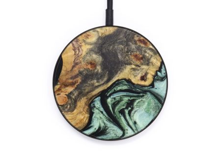 Circle Wood+Resin Wireless Charger - Rodger (Dark Green, 616358) Online Hot Sale