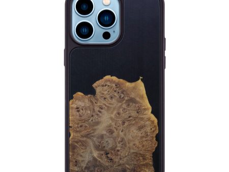 iPhone 14 Pro Max Wood+Resin Phone Case - Ailyn (Pure Black, 612734) Online Sale