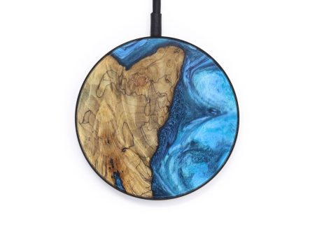 Circle Wood+Resin Wireless Charger - Kim (Blue, 616371) Fashion