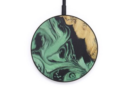 Circle Wood+Resin Wireless Charger - Leandra (Dark Green, 612540) For Cheap