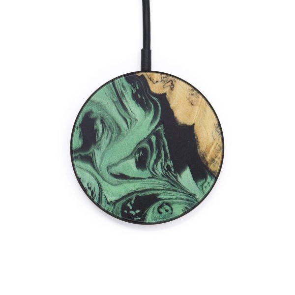 Circle Wood+Resin Wireless Charger - Leandra (Dark Green, 612540) For Cheap