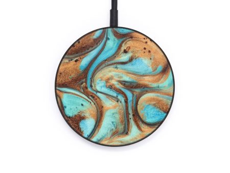 Circle ResinArt Wireless Charger - Azriel (Teal & Gold, 611790) Online now