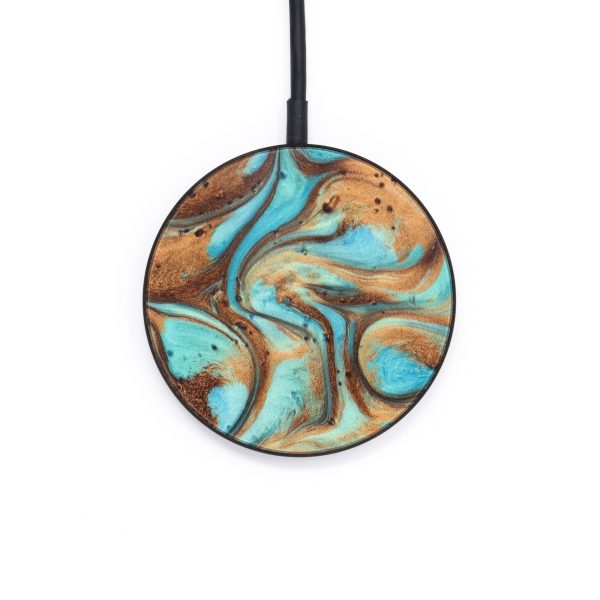 Circle ResinArt Wireless Charger - Azriel (Teal & Gold, 611790) Online now