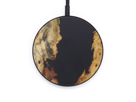 Circle Wood+Resin Wireless Charger - Theda (Pure Black, 612490) Online Hot Sale