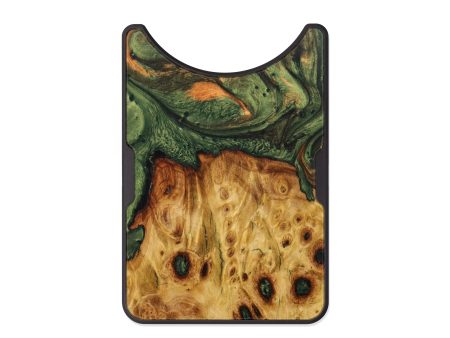 Alloy Wood+Resin Wallet - Corinna (Dark Green, 610713) For Sale