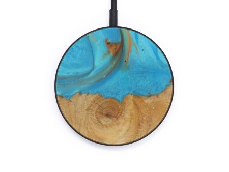 Circle Wood+Resin Wireless Charger - Ryder (Teal & Gold, 613324) Fashion