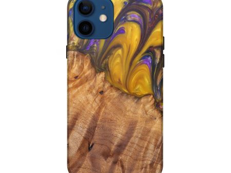 iPhone 12 Wood+Resin Live Edge Phone Case - Danelle (Metallic, 611101) For Sale