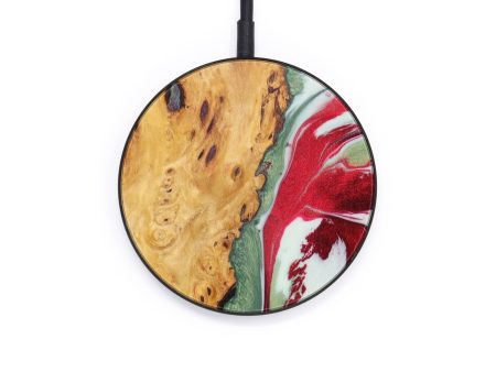 Circle Wood+Resin Wireless Charger - Benita (Dark Red, 611760) Online Sale