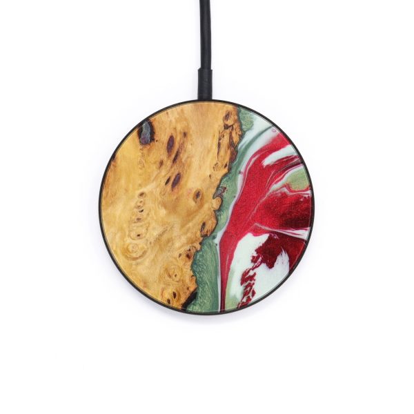 Circle Wood+Resin Wireless Charger - Benita (Dark Red, 611760) Online Sale