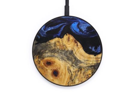 Circle Wood+Resin Wireless Charger - Valarie (Dark Blue, 610219) Online now