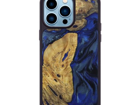 iPhone 14 Pro Max Burl Wood Phone Case - Reece (Dark Blue, 612689) Sale