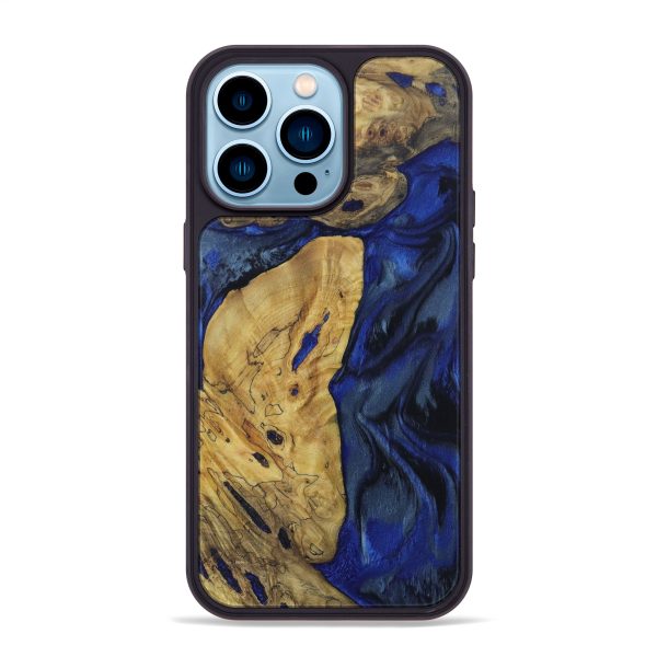 iPhone 14 Pro Max Burl Wood Phone Case - Reece (Dark Blue, 612689) Sale