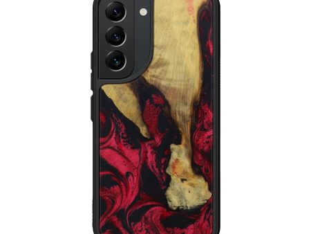 Galaxy S22 Wood+Resin Phone Case - Adolph (Dark Red, 616291) Supply