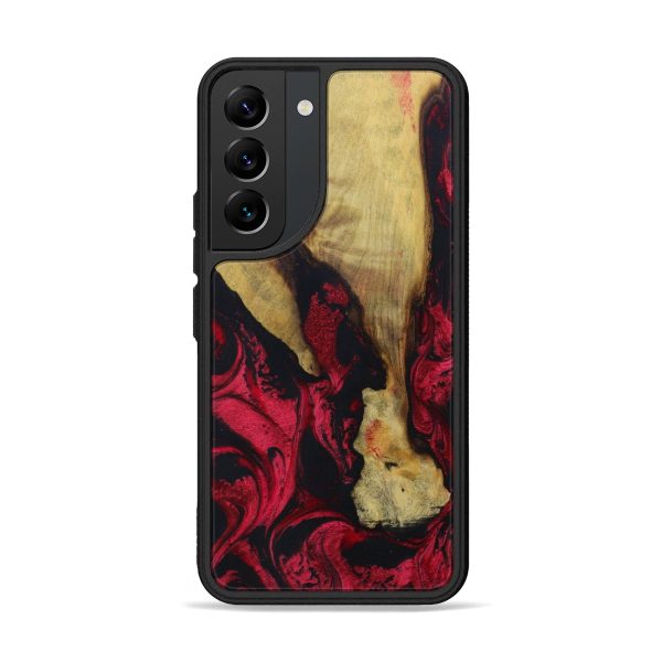 Galaxy S22 Wood+Resin Phone Case - Adolph (Dark Red, 616291) Supply