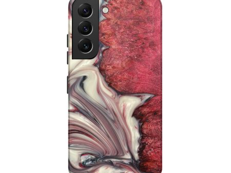 Galaxy S22 Wood+Resin Live Edge Phone Case - Charlene (Dark Red, 611081) For Cheap