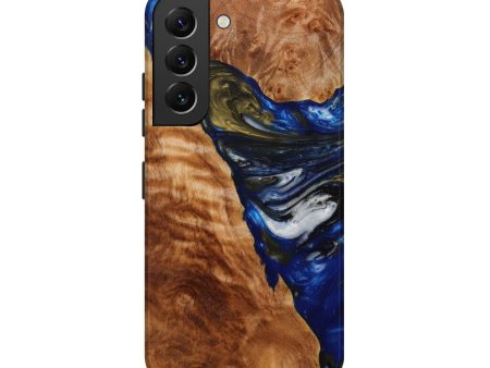 Galaxy S22 Wood+Resin Live Edge Phone Case - Dhruv (Dark Blue, 610809) For Discount