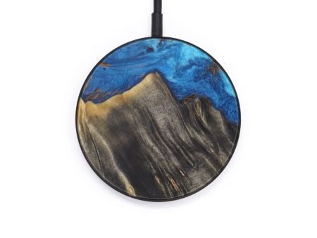 Circle Wood+Resin Wireless Charger - Annemarie (Teal & Gold, 611215) Hot on Sale