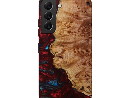 Galaxy S22 Wood+Resin Live Edge Phone Case - Brice (Dark Red, 610773) on Sale