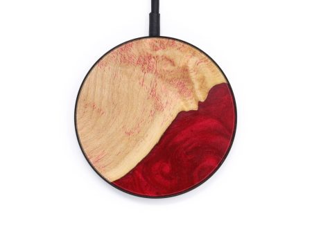 Circle Wood+Resin Wireless Charger - Gabriel (Dark Red, 610197) For Cheap