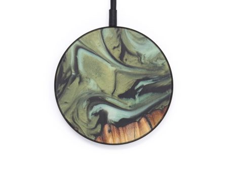 Circle Wood+Resin Wireless Charger - Shaquille (Dark Green, 611750) Discount