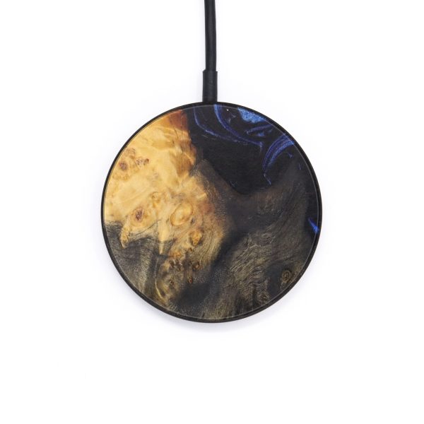 Circle Wood+Resin Wireless Charger - Kenia (Dark Blue, 610230) For Sale