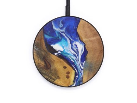 Circle Wood+Resin Wireless Charger - Jaeden (Dark Blue, 612530) For Cheap