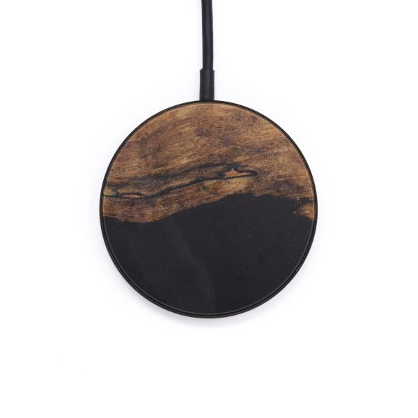 Circle Wood+Resin Wireless Charger - Eithan (Pure Black, 611843) Fashion