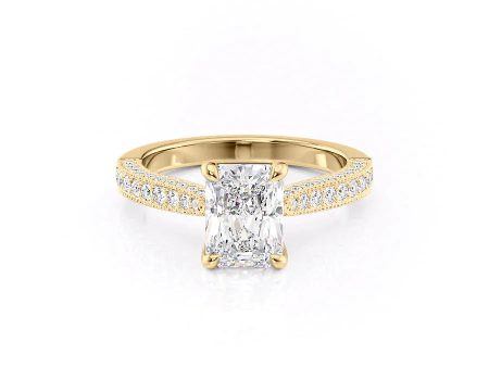 The Catherine Set With A 3.5 Carat Radiant Moissanite Online now