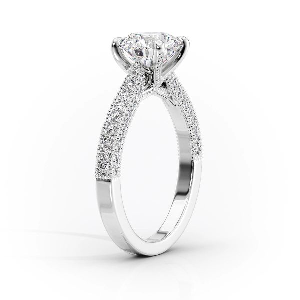 The Catherine Set With A 4.5 Carat Princess Moissanite For Sale