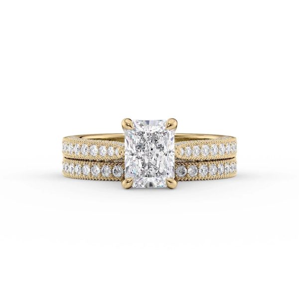 The Catherine Set With A 1 Carat Radiant Moissanite Online Hot Sale