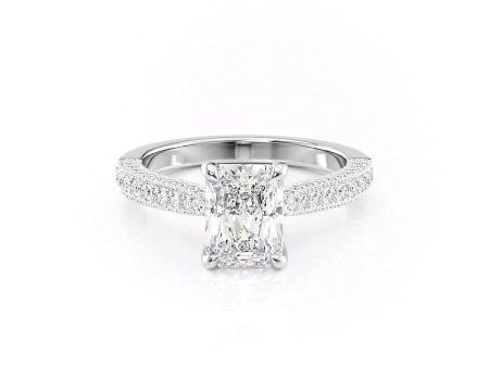 The Catherine Set With A 1.5 Carat Radiant Moissanite Online Hot Sale