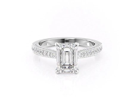 The Catherine Set With A 4.5 Carat Emerald Moissanite For Discount