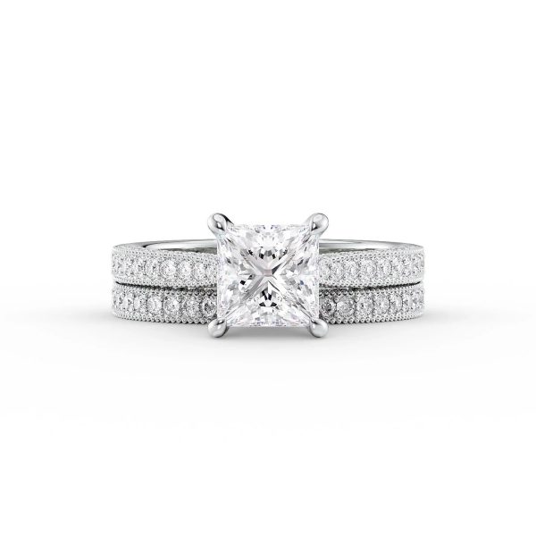 The Catherine Set With A 2.5 Carat Princess Moissanite For Cheap