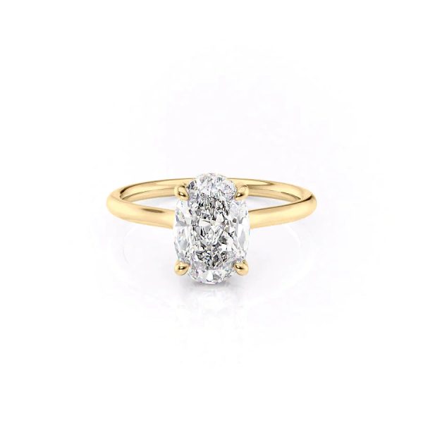 The Ellie Set With A 2 Carat Oval Moissanite For Sale