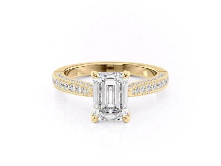 The Catherine Set With A 1.5 Carat Emerald Moissanite For Discount